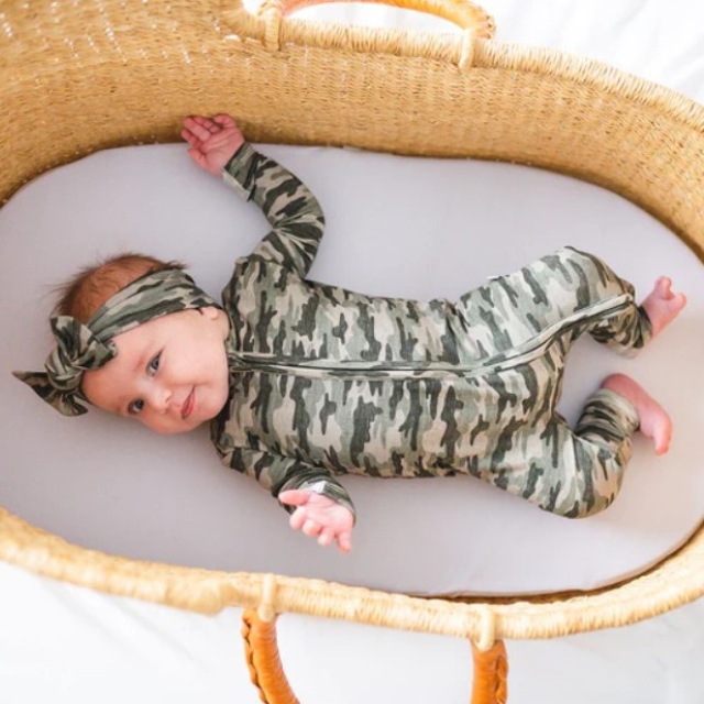 Bamboo Zipper Romper  |  Camo  |  NB