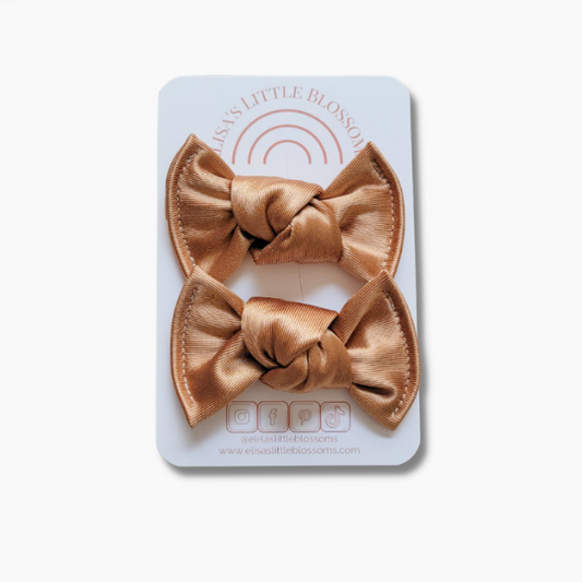 Knot Pigtail Set - Satin  |  Chesnut