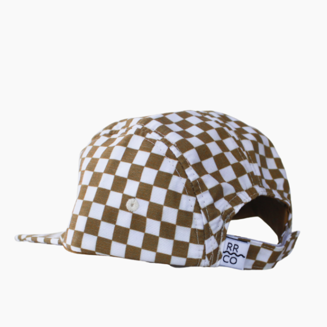 Cotton Five-Panel Hat in Copper Check
