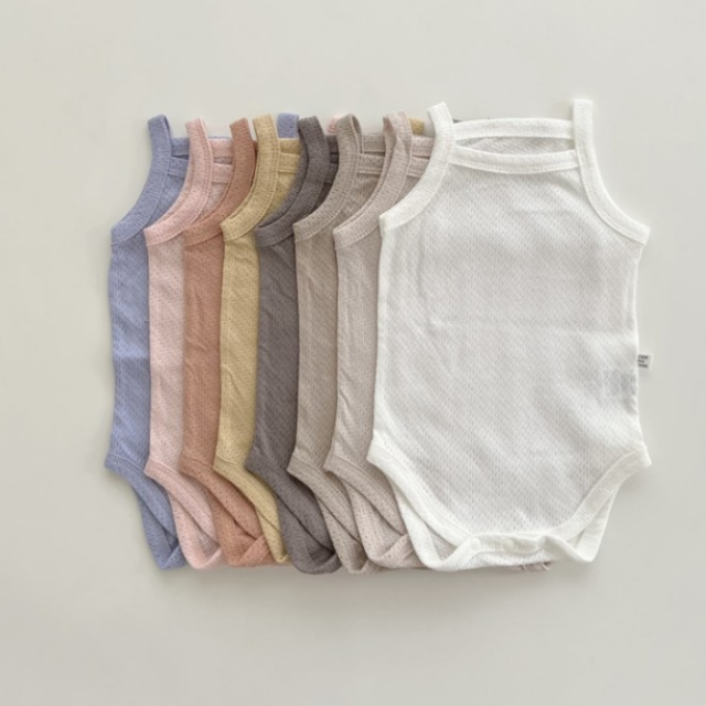 Mesh Cotton Sleeveless Onesie   |   Baby Romper