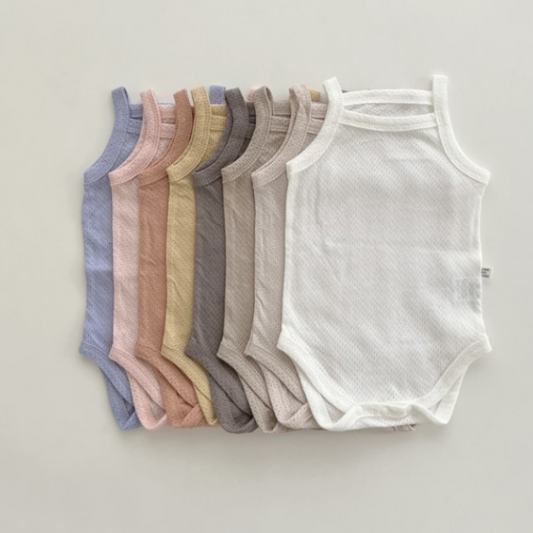 Mesh Cotton Sleeveless Onesie   |   Baby Romper