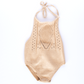 Drake Crochet Halter Leotard  |  Vanilla