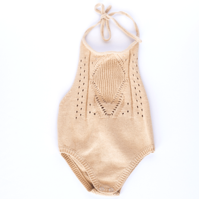 Drake Crochet Halter Leotard  |  Vanilla