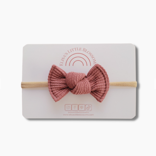 Knot Single Bow - Organic Waffle  |   Fig