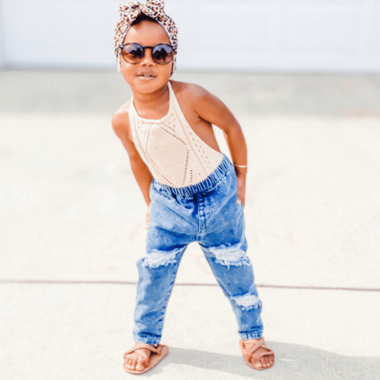 Distressed Denim Jean  |  Dark Wash  |  3T & 4T