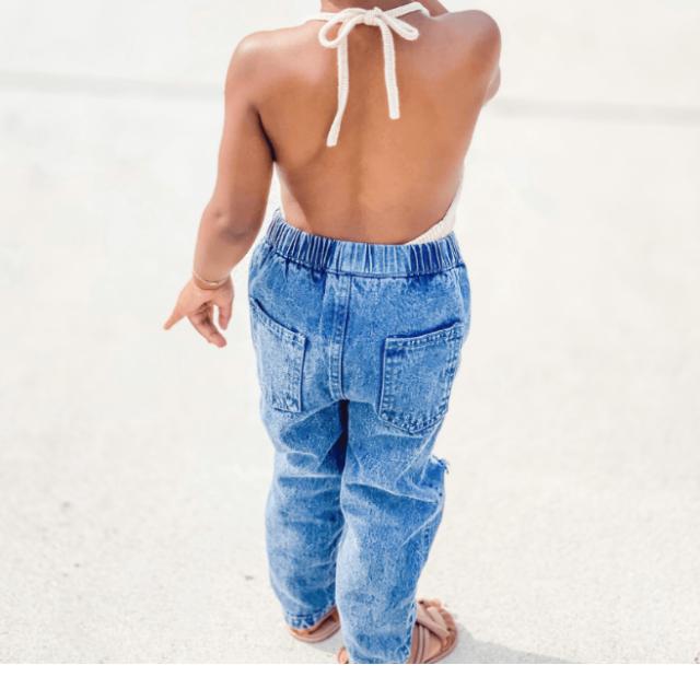 Distressed Denim Jean  |  Dark Wash  |  3T & 4T