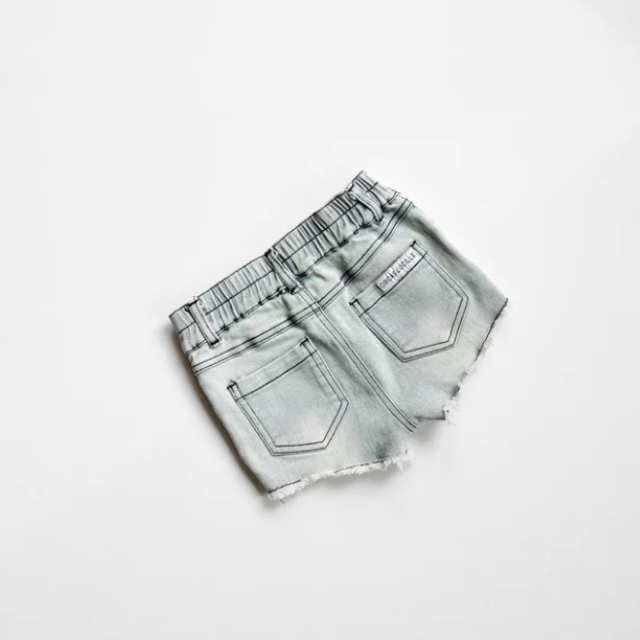 Girls Denim Shorts  | Slate Gray  |  0-6 mo to 4T