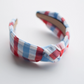 Knotted Headband  |   Red, White & Blue Check Headband