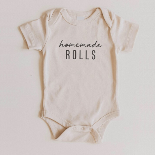 Homemade Rolls Ivory Onesie  |  Baby Bodysuit