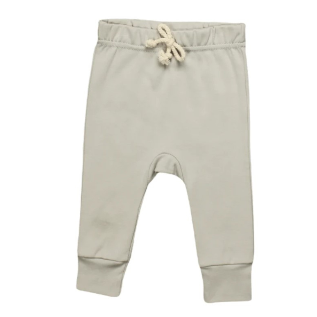 Organic Cotton Joggers   |   Stone  |  3-6 mo & 2T