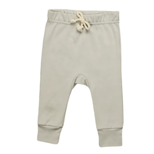 Organic Cotton Joggers   |   Stone  |  3-6 mo & 2T