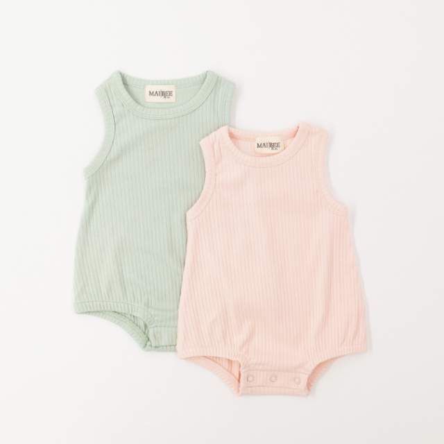 Ribbed Bubble Onesie  |  Blush or Sage Romper  |  3-6 mo