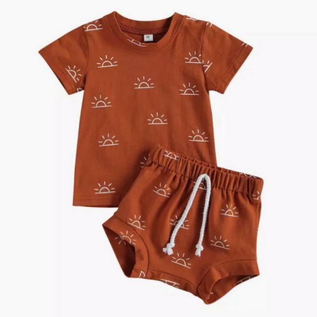 Terracotta Two-Piece Sun Shortie Set
