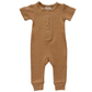 Mustard Organic Cotton Ribbed Snap Romper  | 0-3 mo to 18 mo