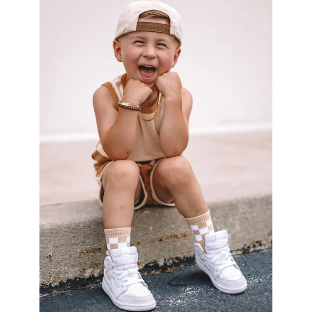 Nude Checkered Socks
