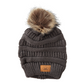 Toddler Knitted Pom Beanie  |  Charcoal