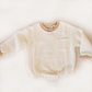 Quilted Sweatshirt Romper  |   Cloud  |  0-3 mo