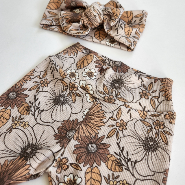 Retro Flowers Headband Bow