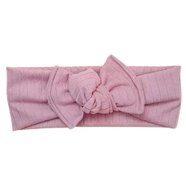 Tie-on Headwrap  |  Mauve Brushed Ribbed