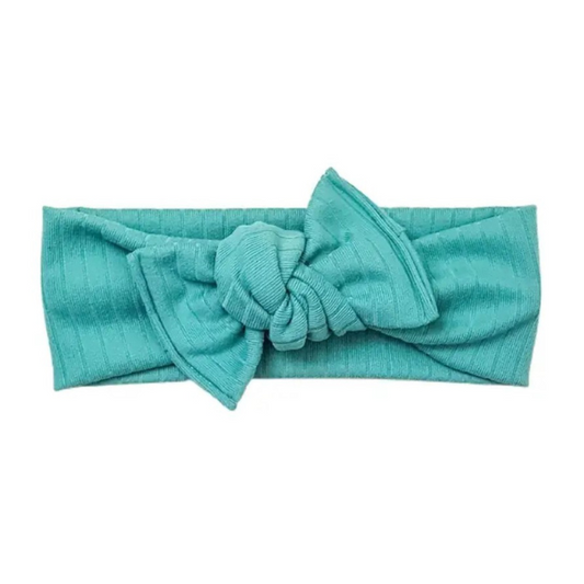 Tie-on Headwrap  |  Teal Brushed Ribbed