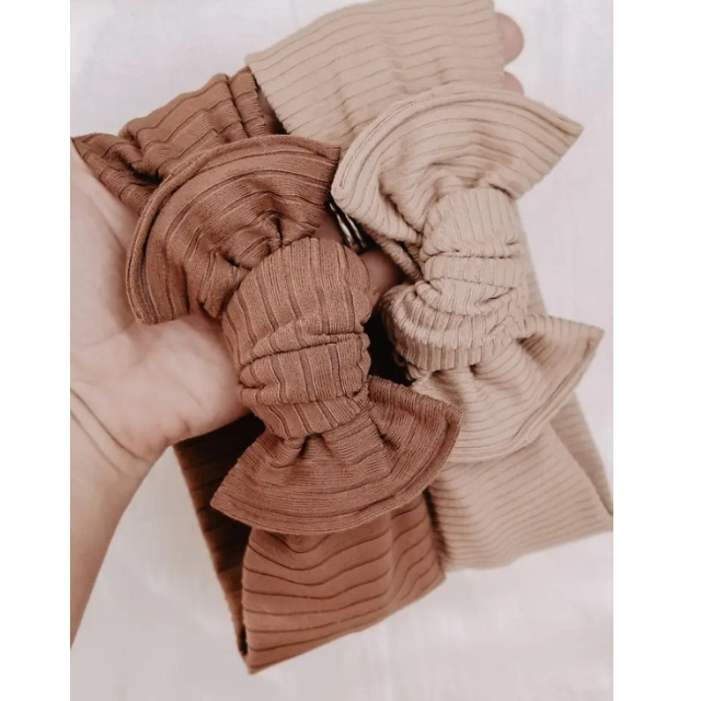 Tie-on Headwrap  |  Cafe Mocha Brushed Ribbed
