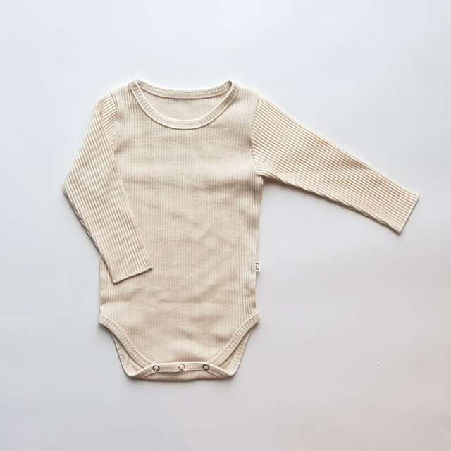 Ribbed Bodysuit  |  Ivory Onesie  | 12-18 mo