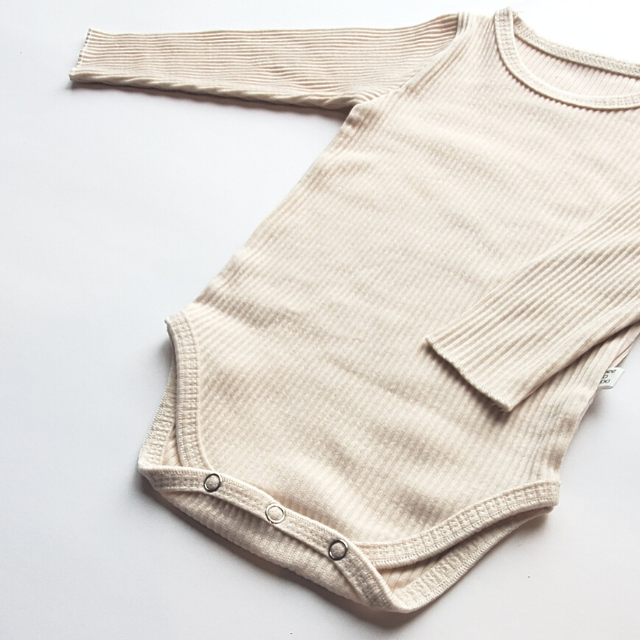 Ribbed Bodysuit  |  Ivory Onesie  | 12-18 mo
