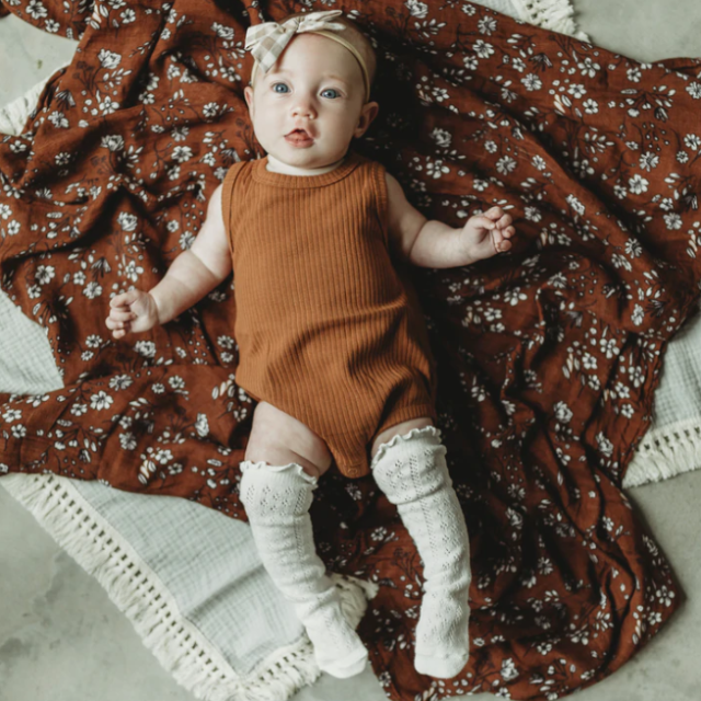 Ribbed Bubble Onesie  |  Rust  |  12-18 mo