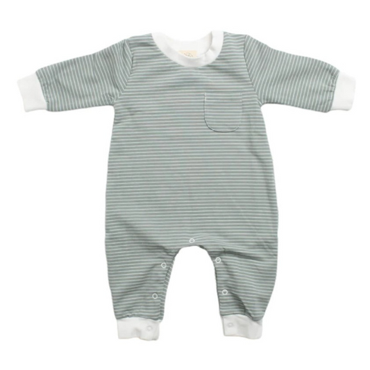 French Terry Romper   |   Sage Stripe