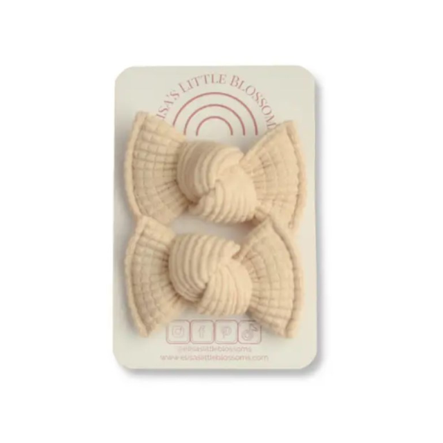 Knot Pigtail Set  |  Organic Waffle Knit  |  Oatmeal