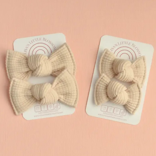 Knot Pigtail Set  |  Organic Waffle Knit  |  Oatmeal