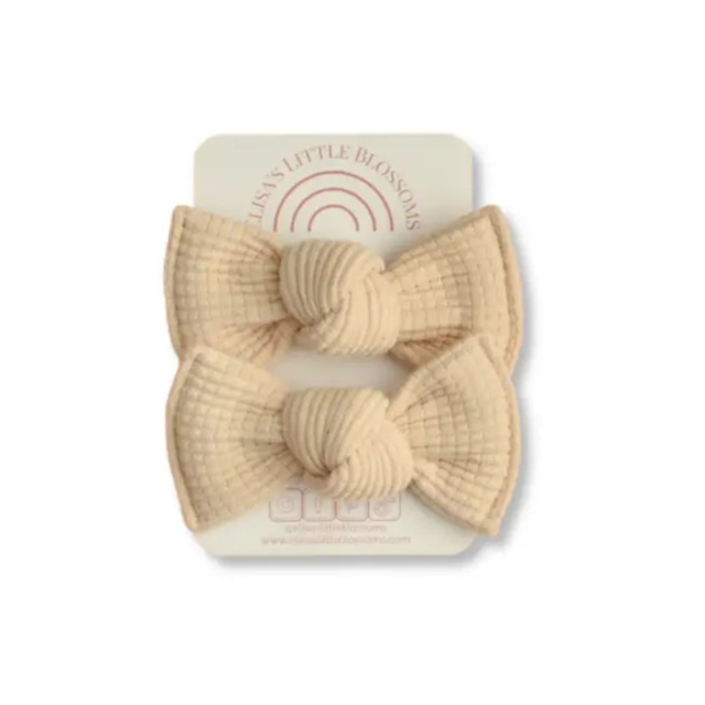 Knot Pigtail Set  |  Organic Waffle Knit  |  Oatmeal