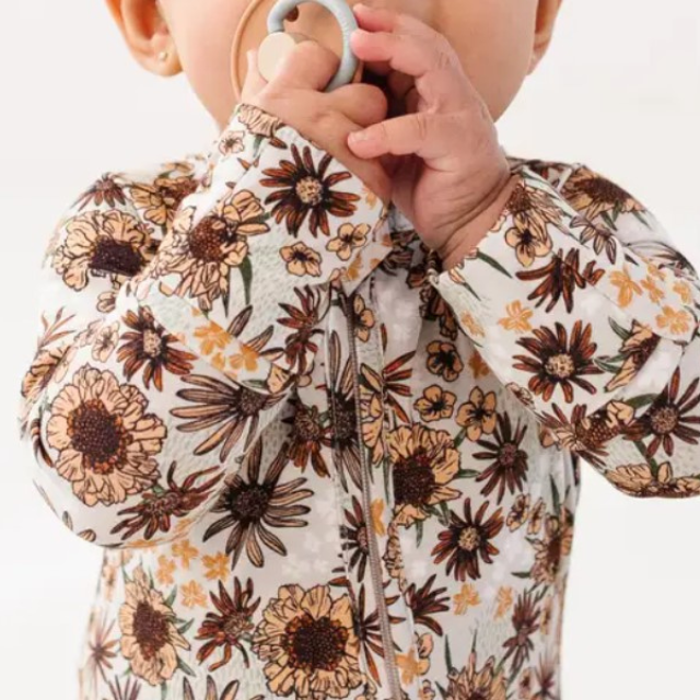 Bamboo Wildflower Footed Zip Sleeper